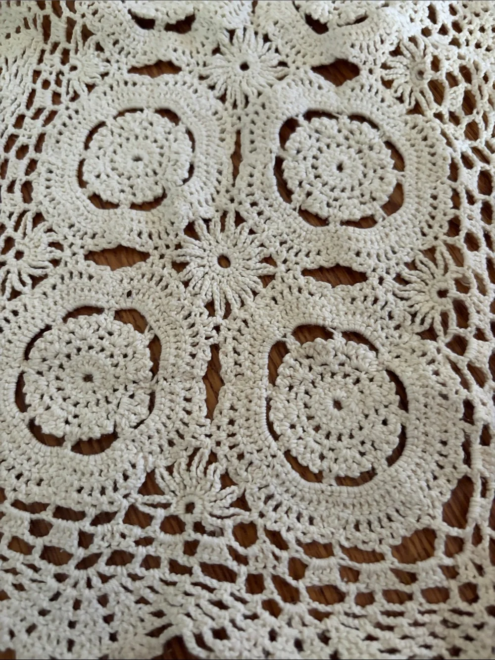 Crocheted Table Runner in Cream — Elegant Dining Accent